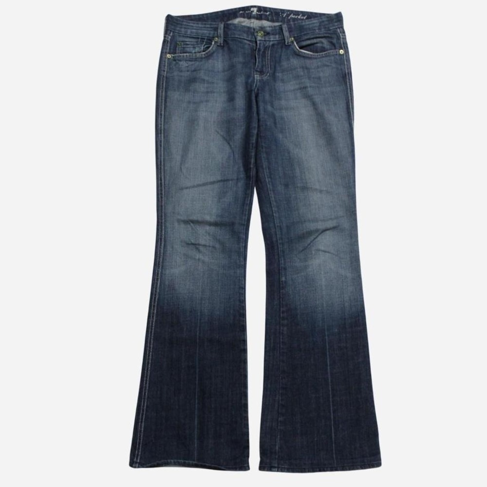 Womens Y2K Grunge  7ForAllMankind Low-rise Wide Leg Bootcut Flare A Pocket Jeans